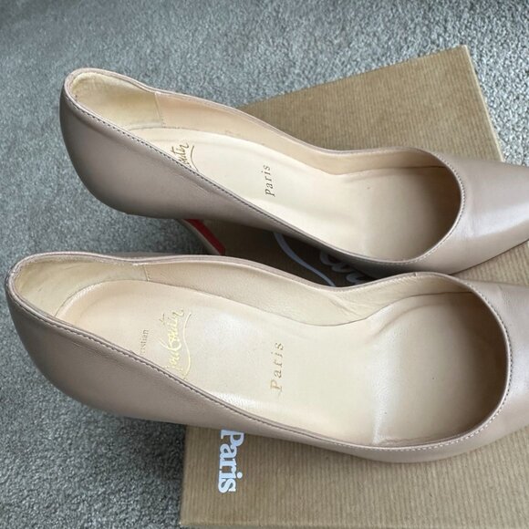 Christian Louboutin Apostrophy Pump 100 NAPPA Nude - Picture 4 of 16